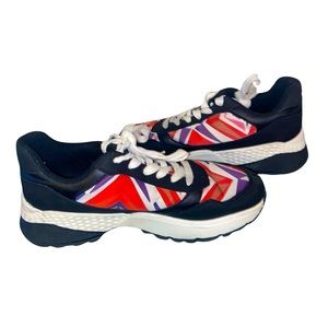 Fashion Sneaker Multicolor Red Purple Black Lace Up Streetwear Activewear Sz 10